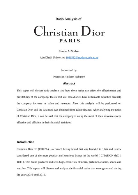 christian dior se financial ratios|christian dior finance pdf.